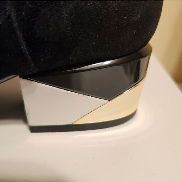 Lola Cruz x Anthropologie Black Suede Metal Heel Ankle Boots Sz.10/40 Ret.$325 - Picture 5 of 8